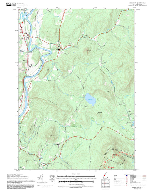2025 Forest Service Topo Map of Piermont New Hampshire