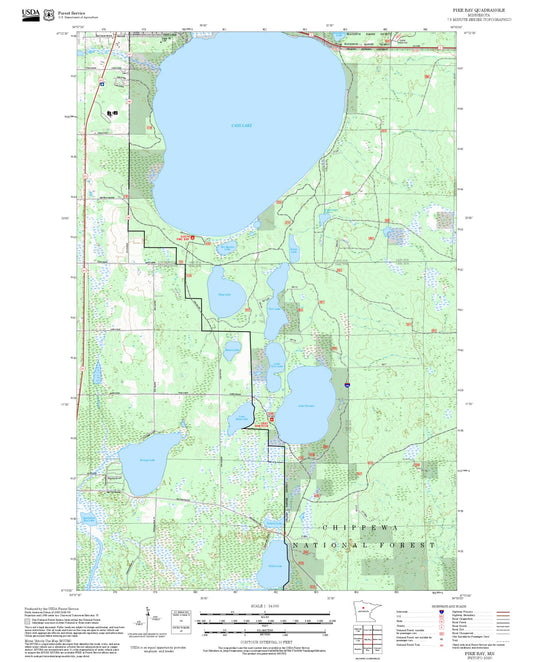 2025 Forest Service Topo Map of Pike Bay Minnesota