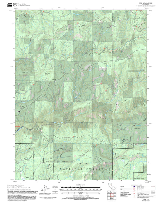 2025 Forest Service Topo Map of Pike California