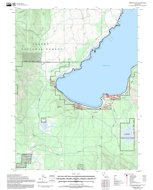 2025 Forest Service Topo Map of Pikes Point California