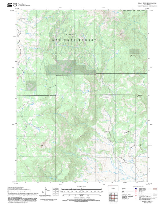 2025 Forest Service Topo Map of Pilot Knob Colorado