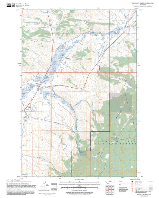 2025 Forest Service Topo Map of Pinchout Creek Montana