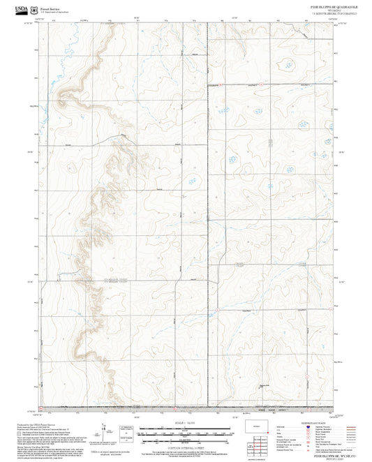 2025 Forest Service Topo Map of Pine Bluffs SE Wyoming
