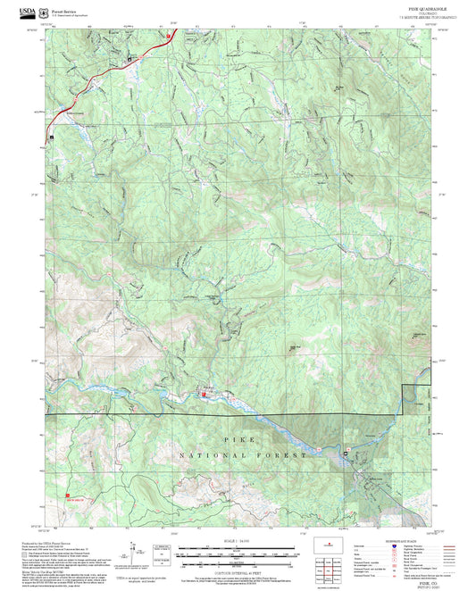2025 Forest Service Topo Map of Pine Colorado