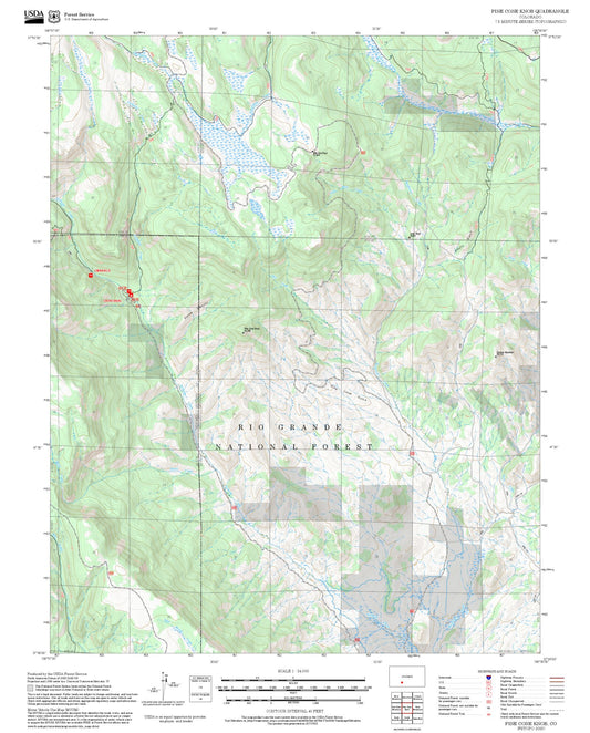 2025 Forest Service Topo Map of Pine Cone Knob Colorado