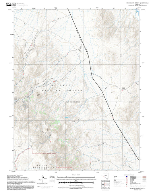 2025 Forest Service Topo Map of Pine Grove Spring Nevada