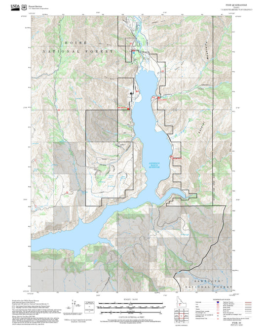 2025 Forest Service Topo Map of Pine Idaho