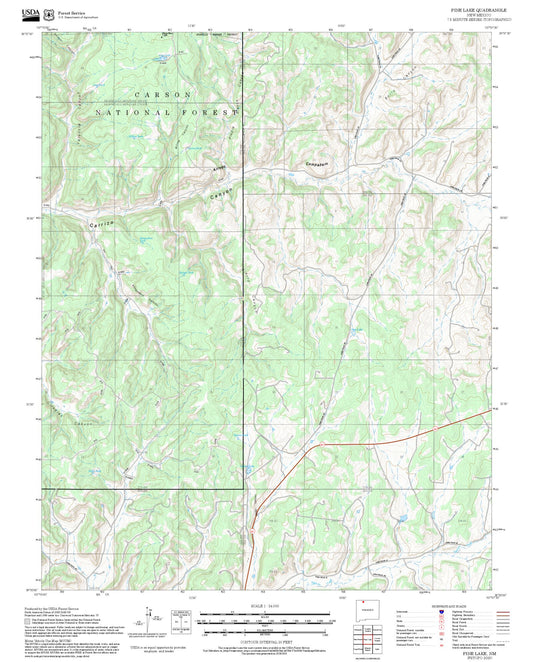 2025 Forest Service Topo Map of Pine Lake New Mexico