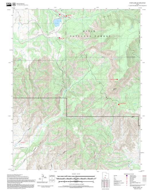 2025 Forest Service Topo Map of Pine Lake Utah