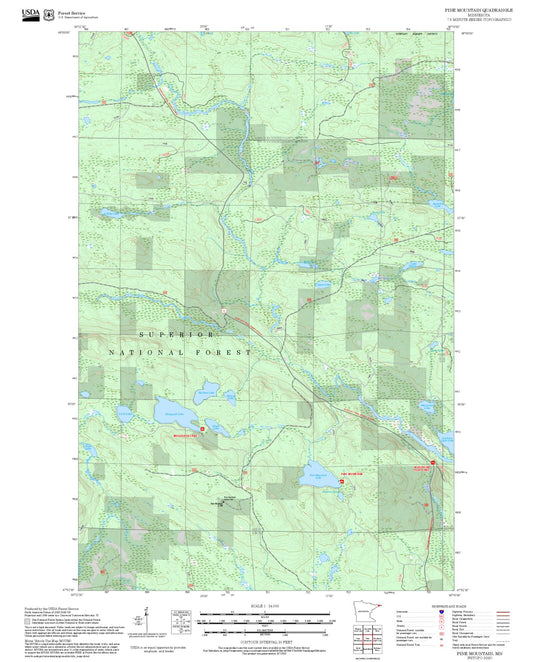 2025 Forest Service Topo Map of Pine Mountain Minnesota