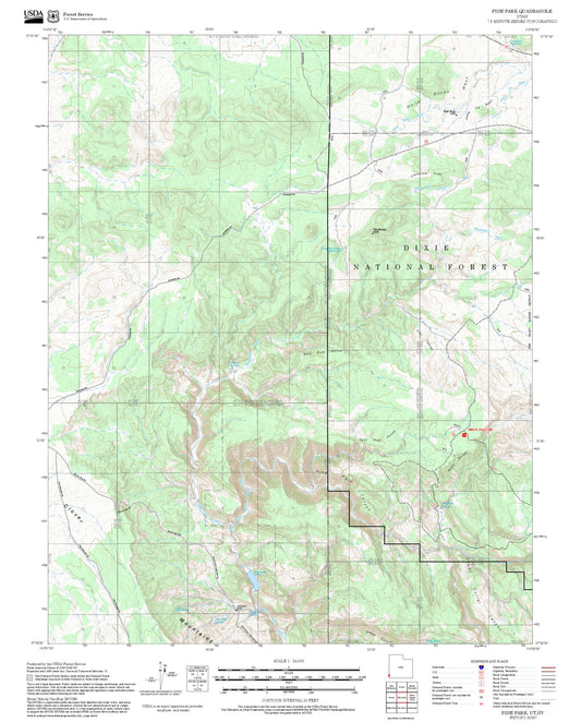 2025 Forest Service Topo Map of Pine Park Utah