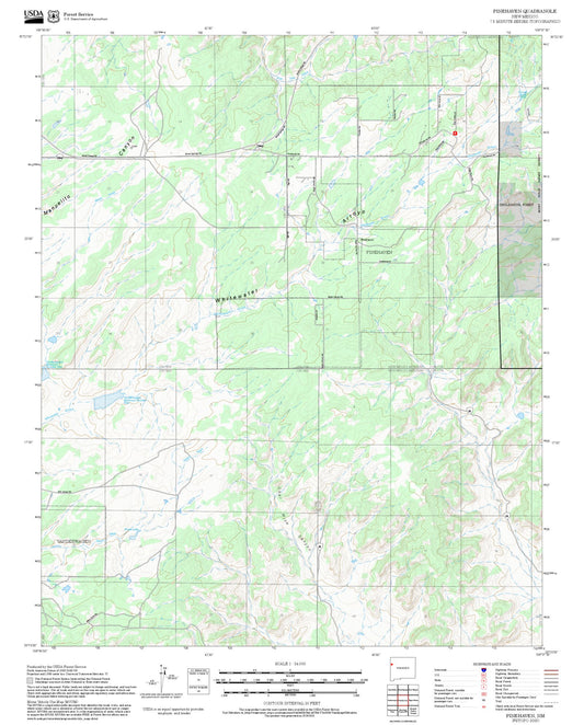 2025 Forest Service Topo Map of Pinehaven New Mexico