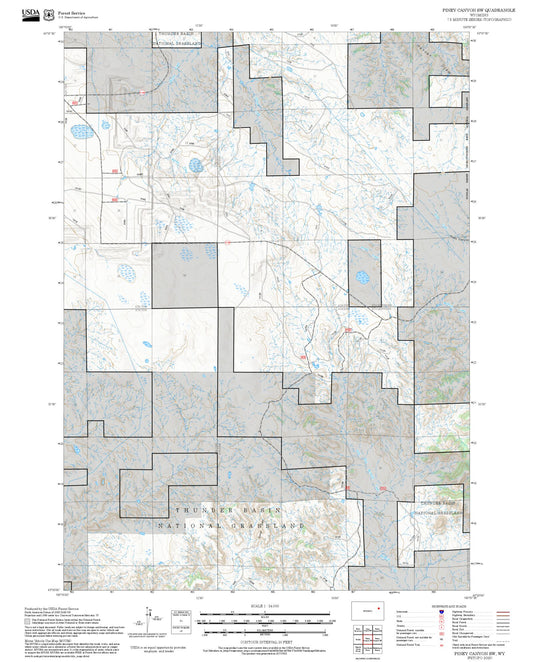 2025 Forest Service Topo Map of Piney Canyon SW Wyoming