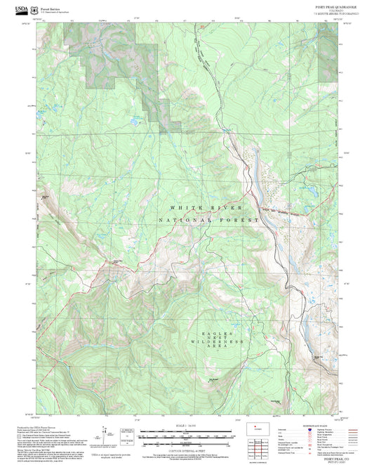 2025 Forest Service Topo Map of Piney Peak Colorado