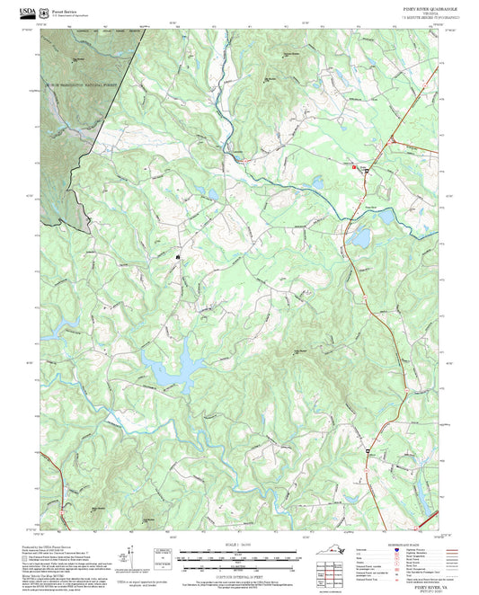 2025 Forest Service Topo Map of Piney River Virginia