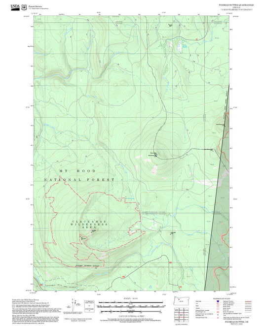 2025 Forest Service Topo Map of Pinhead Buttes Oregon