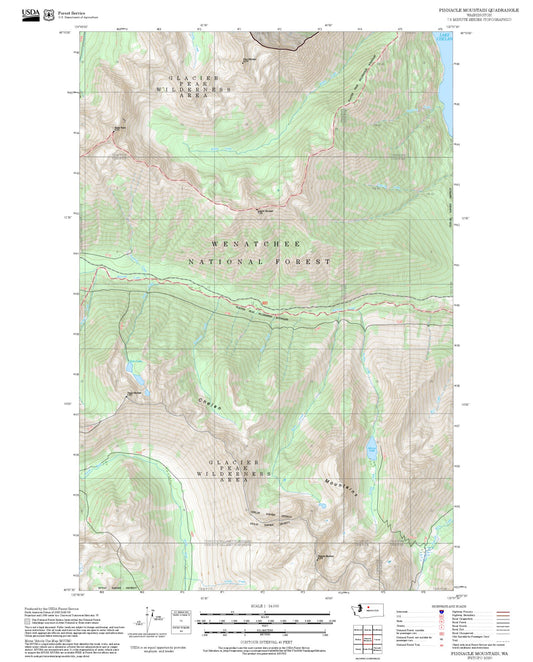2025 Forest Service Topo Map of Pinnacle Mountain Washington