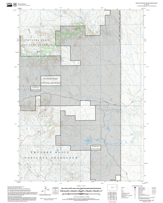 2025 Forest Service Topo Map of Pinnacle Rocks Wyoming