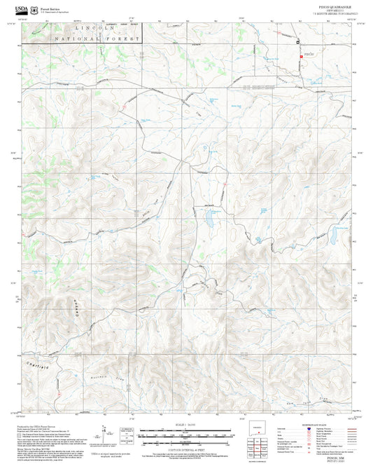 2025 Forest Service Topo Map of Pinon New Mexico