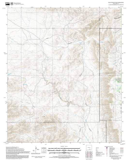 2025 Forest Service Topo Map of Pinon Ranch New Mexico