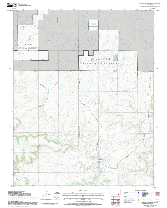 2025 Forest Service Topo Map of Pintada Creek Colorado