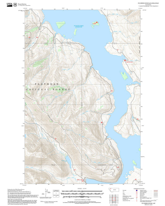 2025 Forest Service Topo Map of Pioneer Ridge Montana