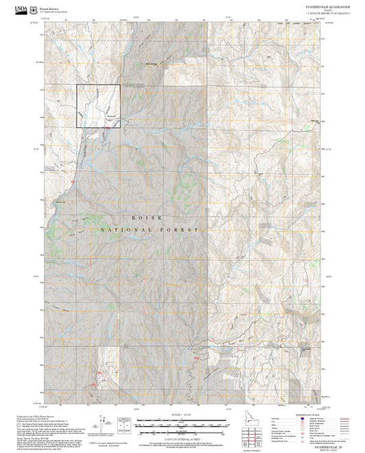 2025 Forest Service Topo Map of Pioneerville Idaho