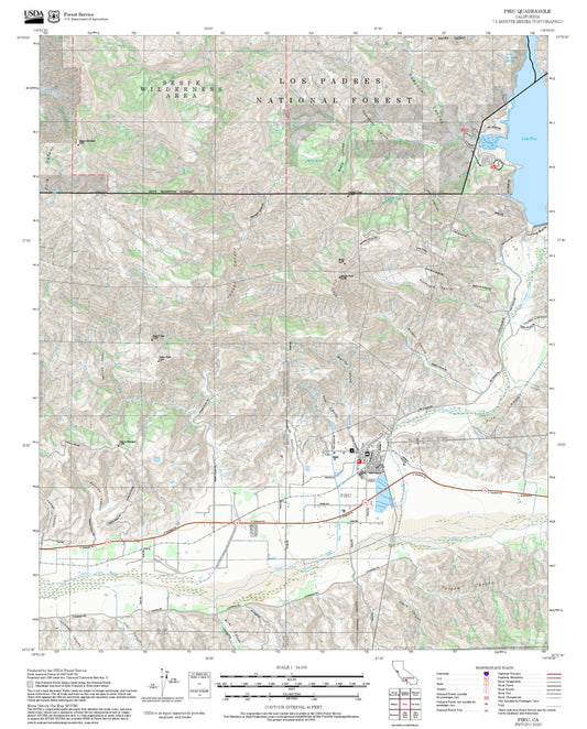 2025 Forest Service Topo Map of Piru California