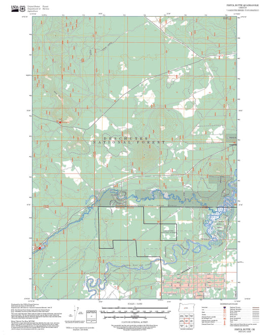 2025 Forest Service Topo Map of Pistol Butte Oregon