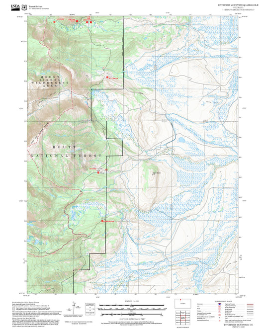 2025 Forest Service Topo Map of Pitchpine Mountain Colorado