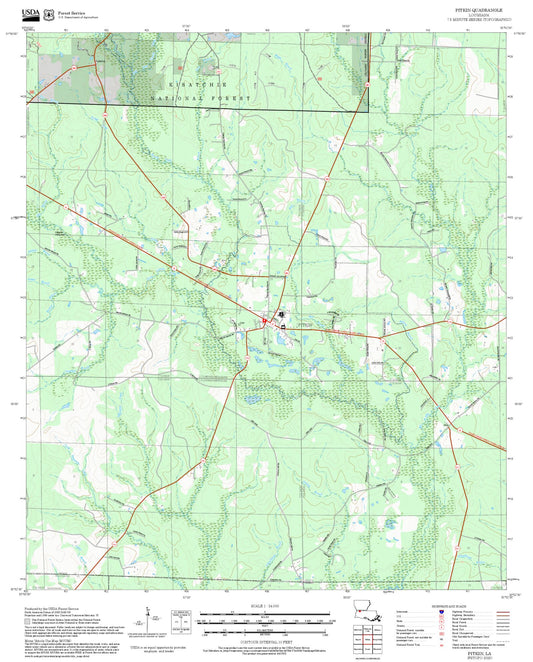 2025 Forest Service Topo Map of Pitkin Louisiana