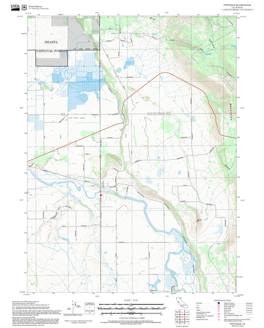2025 Forest Service Topo Map of Pittville California