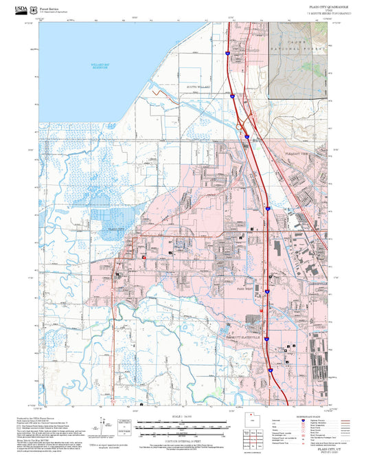 2025 Forest Service Topo Map of Plain City Utah