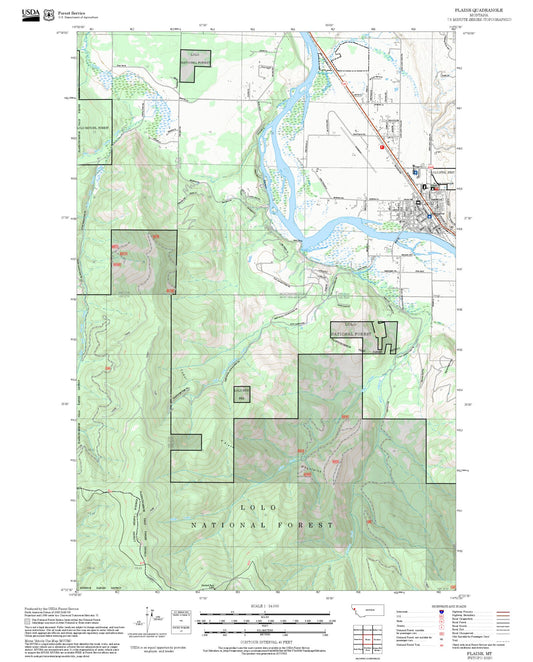 2025 Forest Service Topo Map of Plains Montana