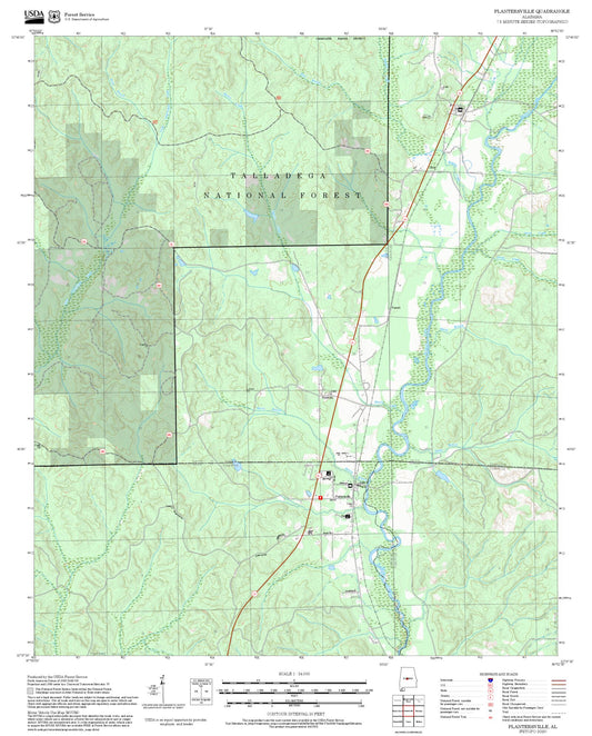 2025 Forest Service Topo Map of Plantersville Alabama