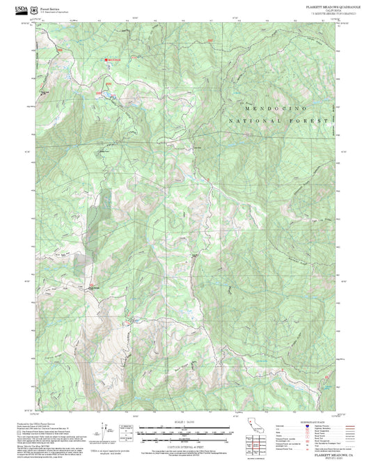 2025 Forest Service Topo Map of Plaskett Meadows California