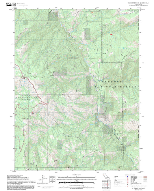 2025 Forest Service Topo Map of Plaskett Ridge California