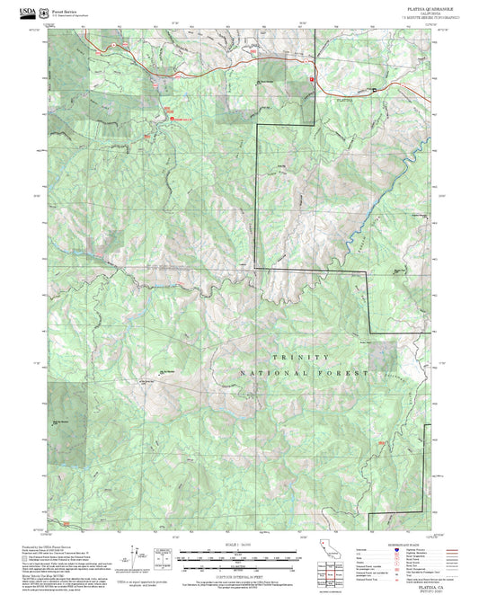 2025 Forest Service Topo Map of Platina California
