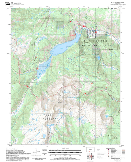 2025 Forest Service Topo Map of Platoro Colorado