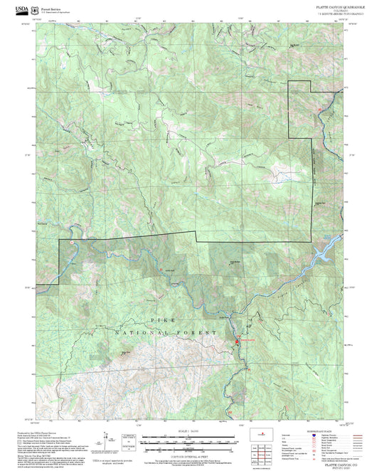2025 Forest Service Topo Map of Platte Canyon Colorado