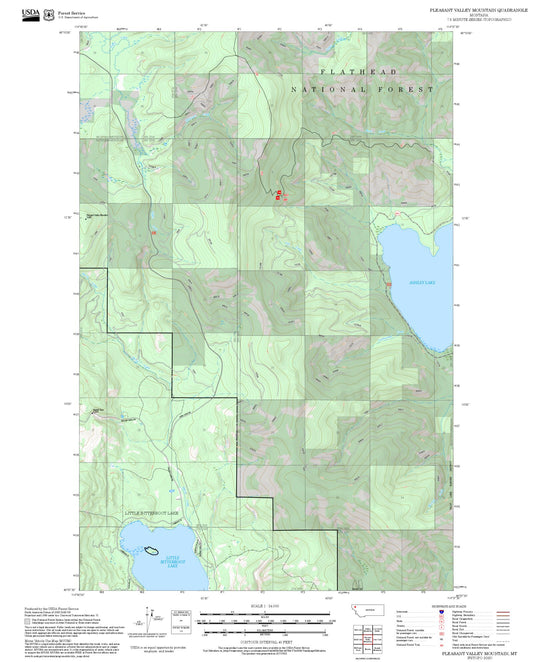 2025 Forest Service Topo Map of Pleasant Valley Mountain Montana