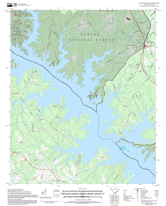 2025 Forest Service Topo Map of Plum Branch South Carolina