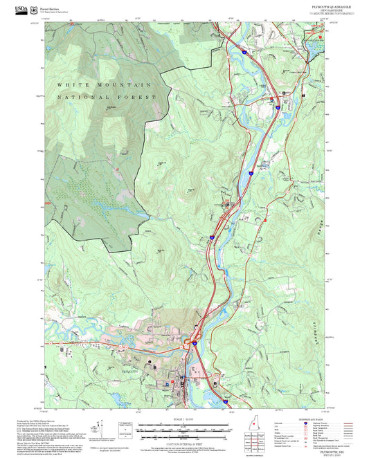 2025 Forest Service Topo Map of Plymouth New Hampshire