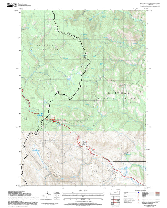 2025 Forest Service Topo Map of Pogue Point Oregon