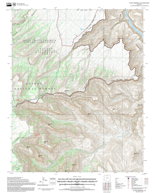 2025 Forest Service Topo Map of Point Imperial Arizona