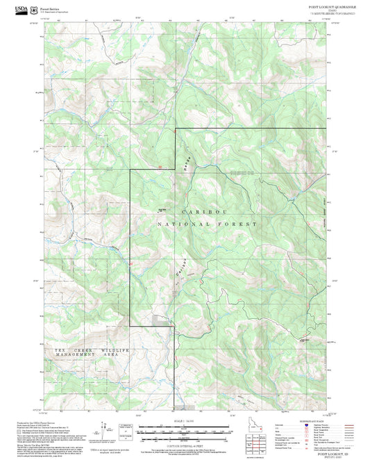 2025 Forest Service Topo Map of Point Lookout Idaho