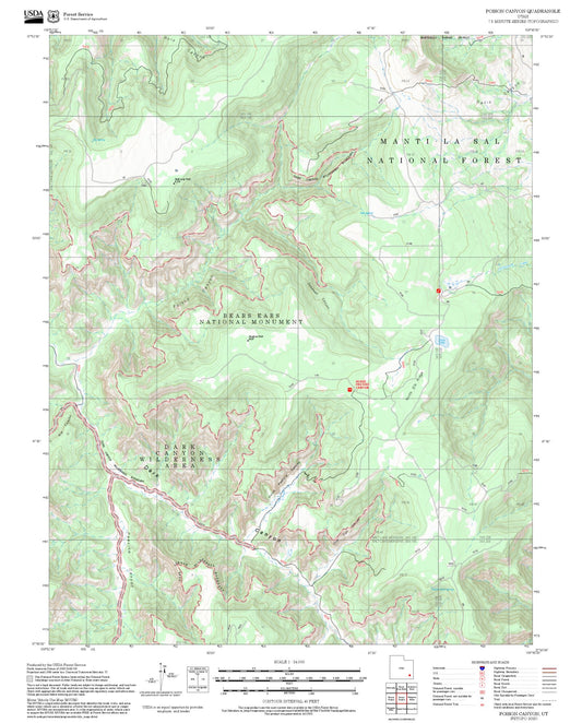 2025 Forest Service Topo Map of Poison Canyon Utah