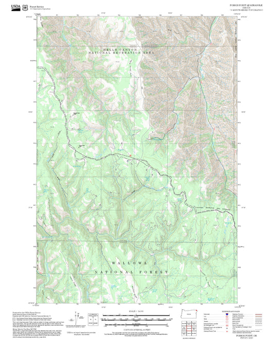 2025 Forest Service Topo Map of Poison Point Oregon