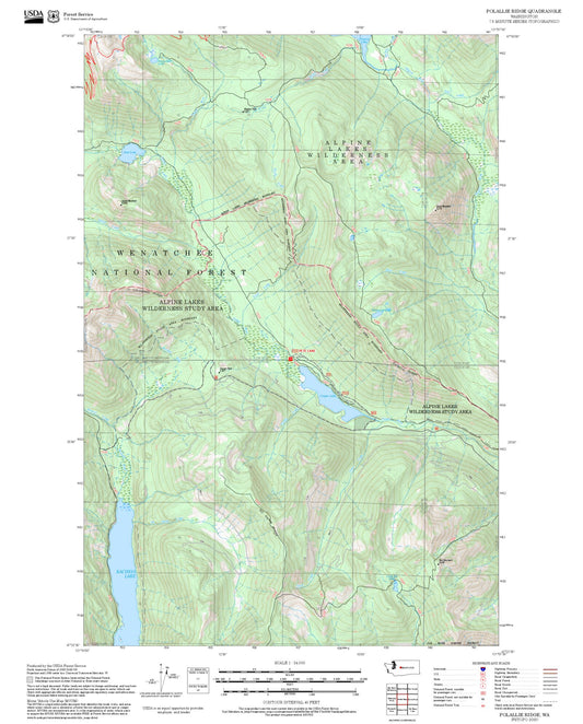 2025 Forest Service Topo Map of Polallie Ridge Washington