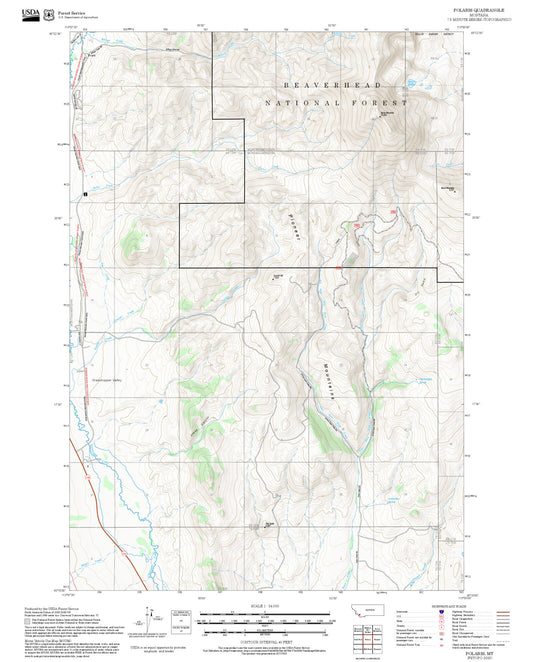 2025 Forest Service Topo Map of Polaris Montana